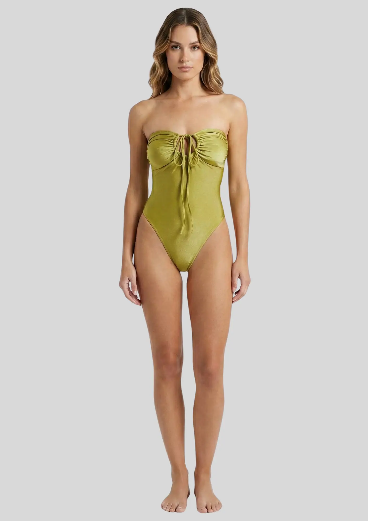 Ruched Strapless One Piece Swimsuit