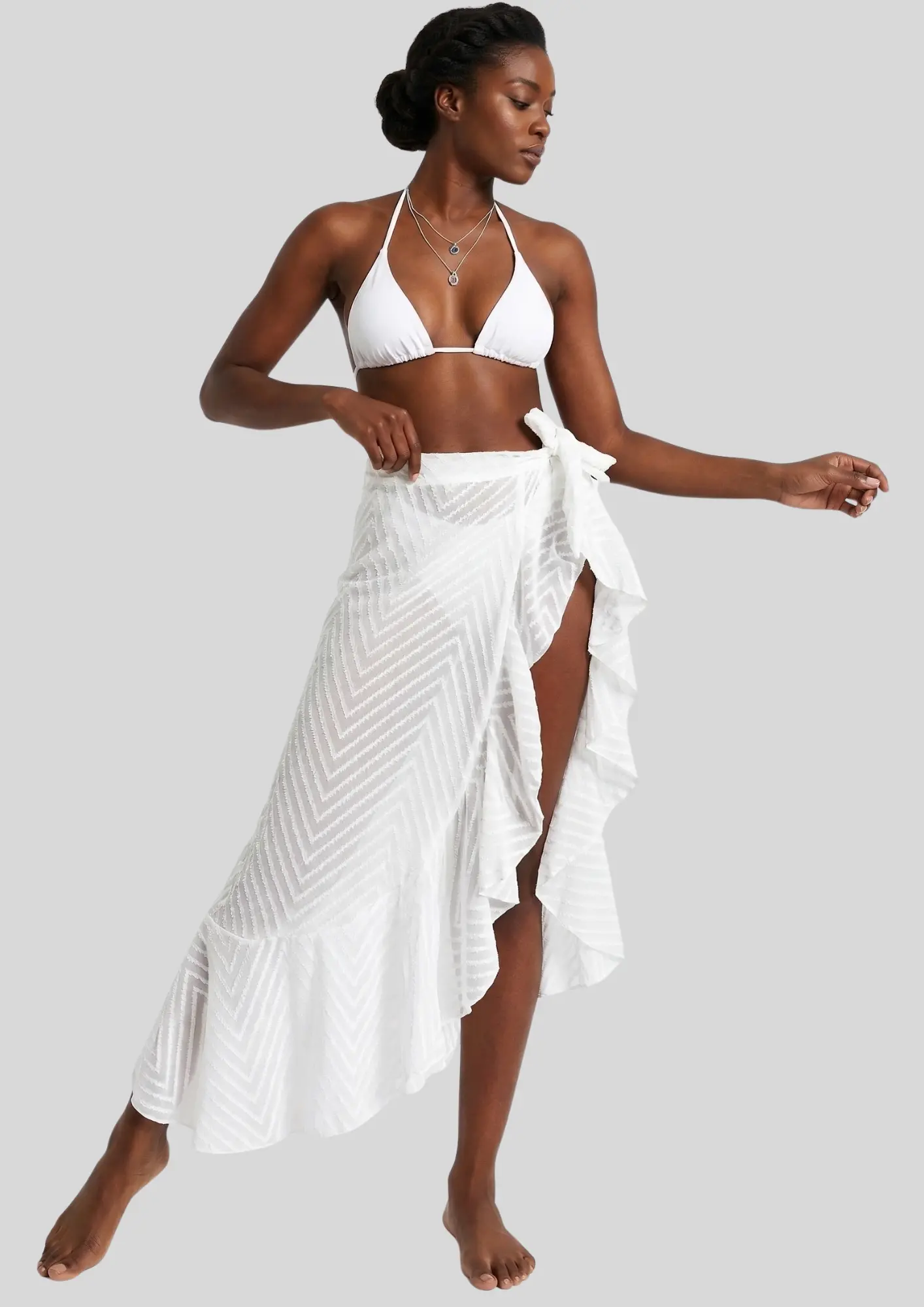 Triangle Bikini with Ruffle Wrap Skirt